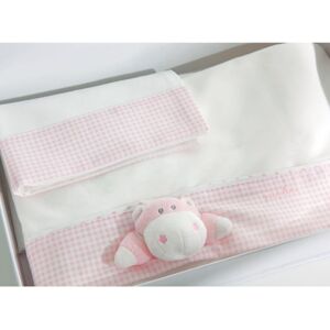 Nanan Set 3pz Lenzuola Lettino Rosa - Linea Bombo