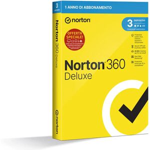 NortonLifeLock Norton 360 Deluxe 2024 Antivirus per 3 dispositivi Licenza di 1 anno Secure VPN e Password Manager PC, Mac, tablet e smartphone