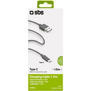 SBS TECABLETC15BDG cavo USB 1,5 m USB 2.0 USB A USB C Grigio