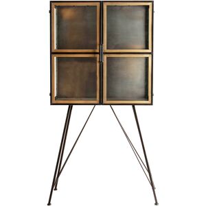 Lastdeco Vetrina in ferro nero 80x160x37cm