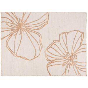 Maisons du Monde Tappeto intessuto jacquard in juta e lana con motivo floreale reversibile 160x230 cm 160x230cm
