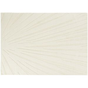 Maisons du Monde Tappeto tufted in lana e cotone riciclato con motivi in rilievo bianco sporco 140x200 140x200cm