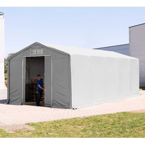 TOOLPORT 6x10 m tendostruttura, altezza 3,0m porta scorrevole, PVC 850, grigio, senza statica - (79901)
