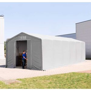 TOOLPORT 6x12 m tendostruttura, altezza 3,0m porta scorrevole, PVC 850, grigio, senza statica - (79913)
