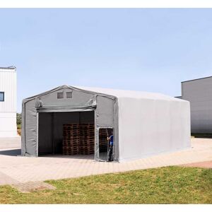TOOLPORT 8x10 m tendostruttura, altezza 3,6m porta a pacchetto, PVC 850, grigio, con statica (sottofondo in cemento) - (94150)