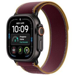 Apple Watch Ultra 4 GPS+Cellular 49MM M/L Cassa Titanio Nero e Trail Loop Band Borgogna