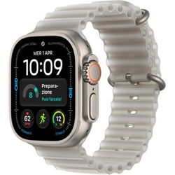 Apple Watch Ultra 4 GPS+Cellular 49MM Cassa Titanio Naturale e Ocean Band Grigio Traslucido