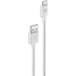 Cellular Line Cavo telato USB to USB-C 150 cm Usbdatabratoc15w Bianco