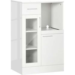 giordanoshop Credenza Moderna 60x40x95 cm Salvaspazio in Legno e Vetro Bianco...