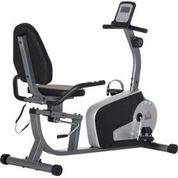 giordanoshop Cyclette Orizzontale 8 Livelli di Resistenza 122-137x62x103 cm con Monitor LCD 2 Ruote Nero...