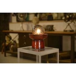 Lampada da tavolo in ceramica rossa di Guillerme e Chambron anni '80