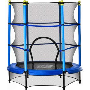 dechome 008v01bu Tappeto Elastico Per Bambini 3-6 Anni Con Rete Bordo Imbottito E Corde Elastiche Trampolino Da Giardino Ø140x158 Cm Colore Blu/nero - 008v01bu