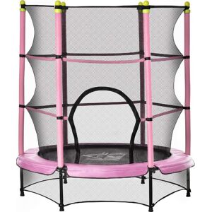 dechome 008v01pk Tappeto Elastico Per Bambini 3-6 Anni Con Rete Bordo Imbottito E Corde Elastiche Trampolino Da Giardino Ø140x158 Cm Colore Rosa/nero - 008v01pk