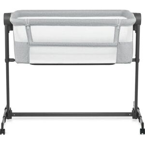 kinderkraft Klneup02lgr0000 Lettino Culla Neonato Da Campeggio, Viaggio, Portatile Fianco Letto Per Co-Sleeping Con Ruote Colore Light Grey - Neste Up 2