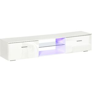 dechome 125v90wt839 Mobile Tv Con Luci Led 16 Colori Per Tv Fino 55" 160x35x30cm Bianco - 125v90wt839