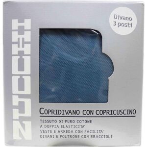 Bd1893 Copridivano 2 Posti Elasticizzato Tinta Unita Con Copricuscino Colore Avio - Zucchi