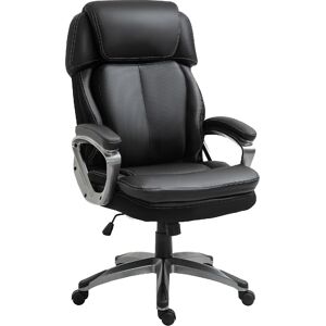 icon space 502bk/921 Sedia Ergonomica Ufficio Sedia Da Scrivania Poltrona Direzionale Con Rotelle E Braccioli Reclinabile, Girevole E Regolabile In Altezza Con Poggiatesta Colore Nero - 502bk/921