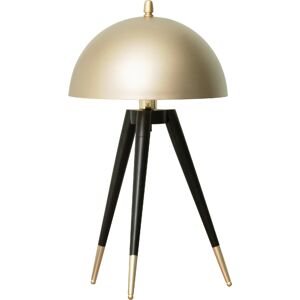 dechome 343 Lampada Da Tavolo A Treppiede Con Paralume Dorato In Metallo Attacco E27 Ø30x62cm Oro