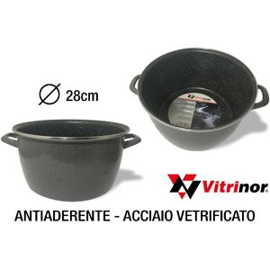 vitrinor 089715 Pentola 2 Manici Cm 28 Acciaio Vetrificato Per Induzione - 089715