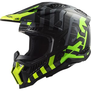 LS2 MX703 X-Force Barrier Carbon Casco Motocross Nero Verde 3XL