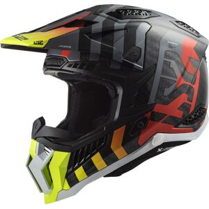 LS2 MX703 X-Force Barrier Carbon Casco Motocross Nero Rosso M