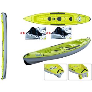 Tahe - Bic Sport Canoa Rigida Borneo Pack Lime/grey + 2 Schienalini Standard 112844 Tahe / Bic Sport