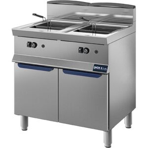 INOX BIM Friggitrice a Gas Vasca Doppia, cm 80 x 70 x 90h