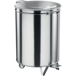 FORCAR Portarifiuti Carrellato - Comando a Pedale - Acciaio Inox - Due Misure