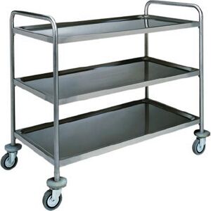 FORCAR Carrello Multifunzione Inox AISI 304 - 3 Ripiani - Profondità Cm 70 - a Scelta 3