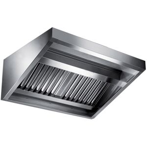 Aluminox Sas Cappa di Aspirazione a Parete Snack Senza Motore Inox 304 - Cm 90 x 340 x 45 h