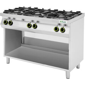 FIMAR Cucina a Gas 6 Fuochi con Vano a Giorno - Acciaio Inox