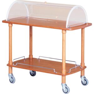 FORCAR Carrello di Servizio in Legno con 2 Ripiani e Cupola