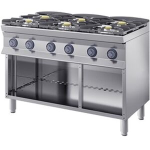 INOX BIM Cucina Fiamma Libera a Gas 6 Fuochi Cm 120 x 70 x 85/90 h