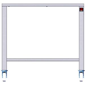 Tecnoeka Tavolo in Acciaio Inox con Ruote Cm 94,6 x 79 x 88,3 h