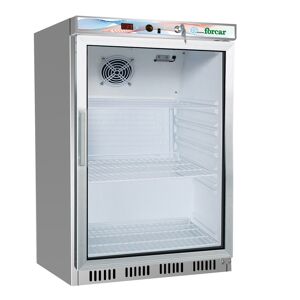 FORCAR Frigorifero Sottobanco ER200GSS Lt 130 Inox con Porta in Vetro - Temp. +2° +8° C