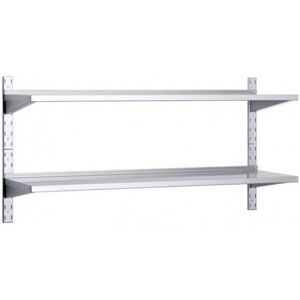 Amitek Mensola Doppia in Acciaio Inox Cm. 120 x 40 x 7 h