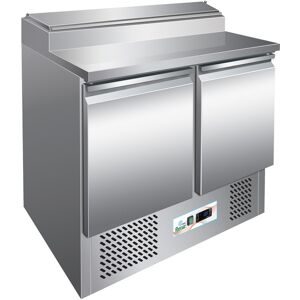 FORCAR Saladette Refrigerata Statica PS200 2 Porte con Alzatina 5 Bacinelle GN1/6 - Tem