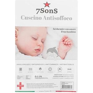 7SONS Cuscino Lettino Antisoffoco Sfoderabile Cm 45x32 Art 7s0401 FOTO