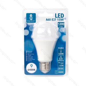 Italy's Cartridge lampadina led a5 a60 15w attacco e27 - 1200 lumen - 6400k luce fredda - grande angolo 280 gradi misura d60h119mm cri80ra