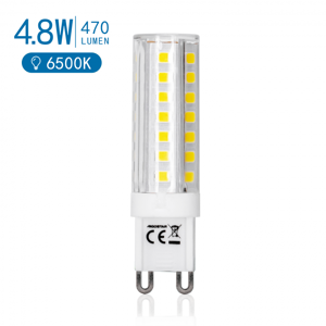 lampadina led g9 4.8w 470 lumen 6500k luce fredda l60w16h16mm angolo 360 gradi equivale a 40w incadescenza - aigostar