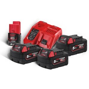 Milwaukee Kit 4 Batterie M18 Nrg-503 Energy Con Caricabatterie Rapido Capacità 2.0-5.0 Ah 4933451423