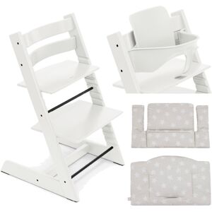 Stokke Kit Tripp Trapp con Cuscino e Baby Set 2 White - Star Silver