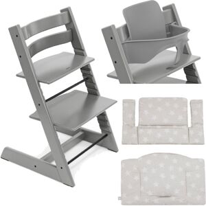 Stokke Kit Tripp Trapp con Cuscino e Baby Set 2 Storm Grey - Star Silver