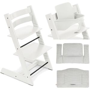 Stokke Promo Tripp Trapp con Cuscino e Baby Set OMAGGIO White - Nordic Grey