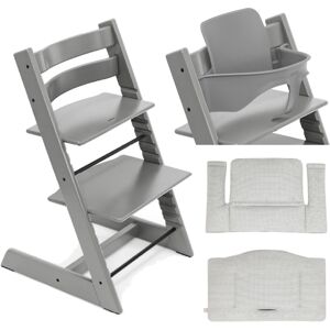 Stokke Kit Tripp Trapp con Cuscino e Baby Set 2 Storm Grey - Nordic Grey