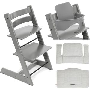 Stokke Promo Tripp Trapp con Cuscino e Baby Set OMAGGIO Storm Grey - Nordic Grey