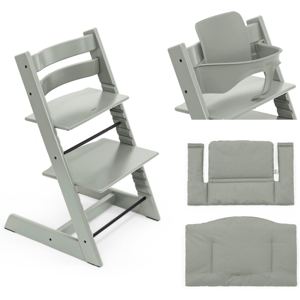 Stokke Promo Tripp Trapp con Cuscino e Baby Set Glacier Green - Glacier Green