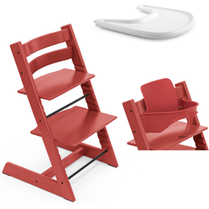 Stokke Promo Tripp Trapp e Vassoio con Baby Set OMAGGIO Warm Red - White