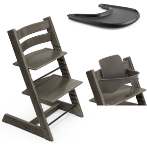 Stokke Promo Tripp Trapp e Vassoio con Baby Set OMAGGIO Hazy Grey - Black