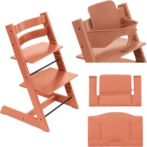 Stokke Promo Tripp Trapp con Cuscino e Baby Set Terracotta - Terracotta